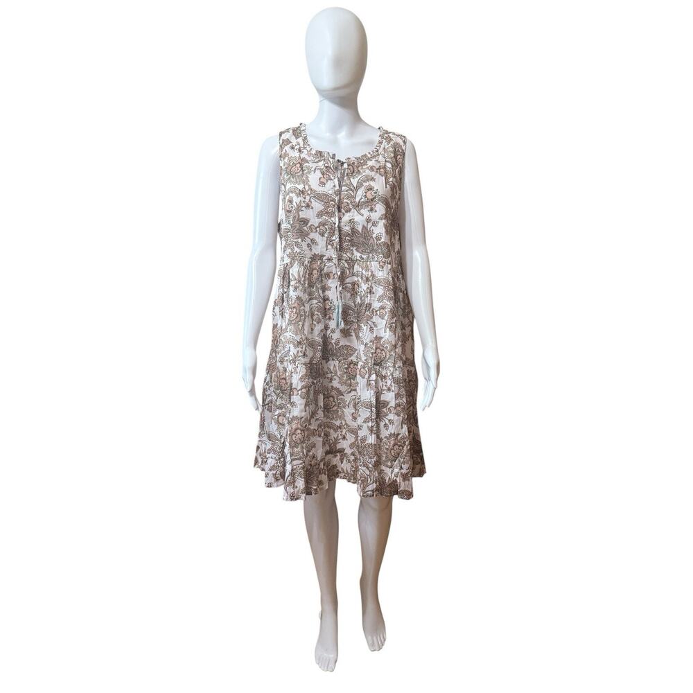 Tuckernuck Sand Chintz Mini Dress XL Sleeveless Lightweight Salty Paloma NWT
